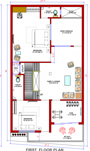 27x52 House Plan