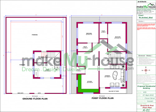 35x44 House Plan