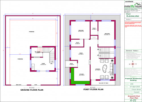 35x44 House Plan