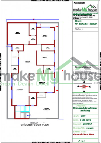 35*65 House plan, 2275 SqFt Floor Plan duplex Home Design- 33