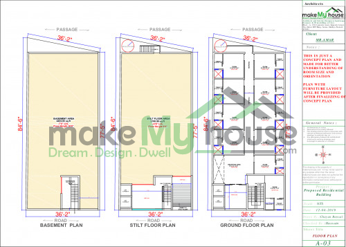 36ft x 84ft 3D House Design