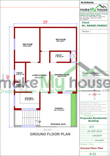 25x40 Floor Plan