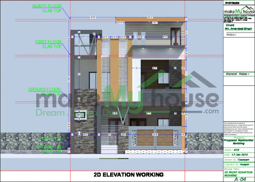 elevation design double floor