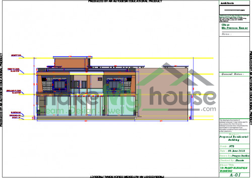 Duplex front View 2d Elevation Design