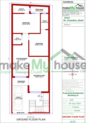 1500 Sq Ft 3 Bhk Floor Plan Image