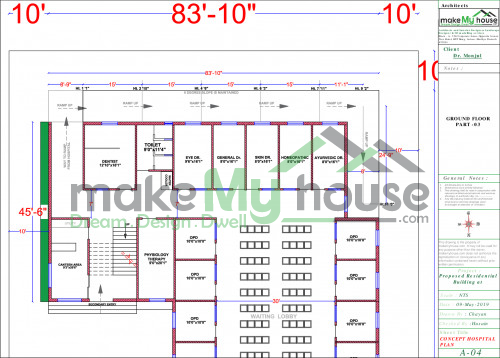 住宅設計図 42x83 House plan, 3486 SqFt | 2 BHK House Design | 1 Storey Plan