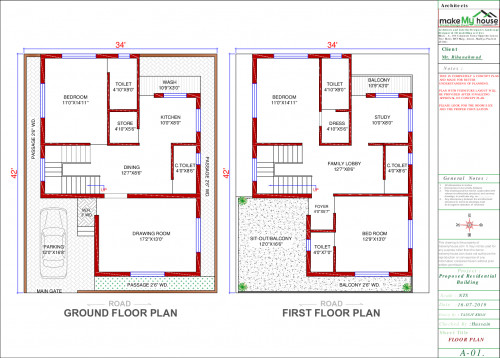 2 storey floor plan