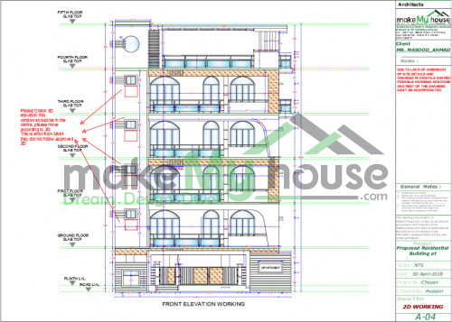 G+4 Elevation Design 