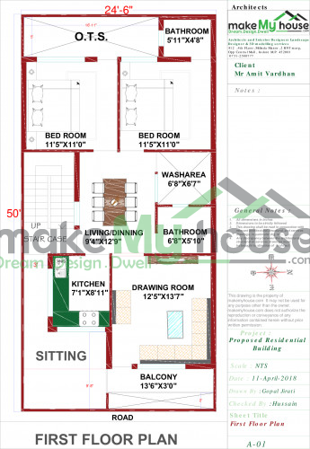 Buy 24x50 House Plan 24 By 50 Front Elevation Design 10sqrft Home Naksha