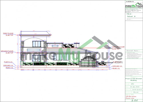 modern house plan elevation