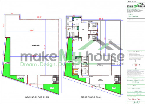 modern house plan elevation