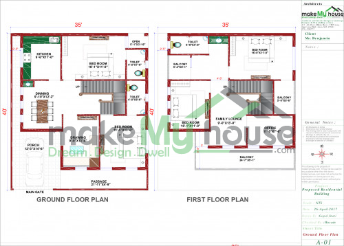 modern house plan elevation