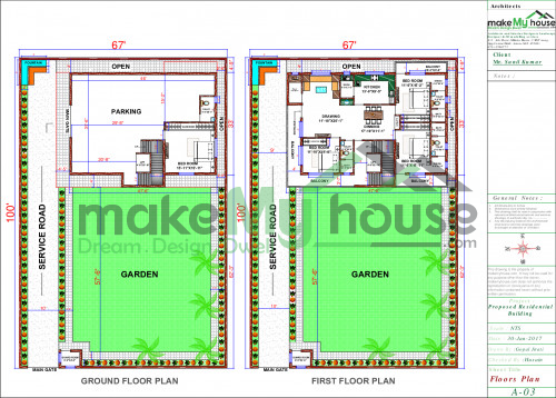 modern house plan elevation