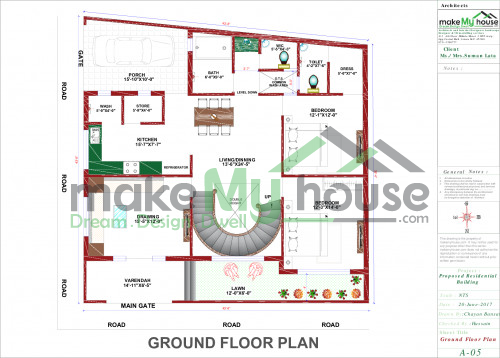 modern house plan elevation