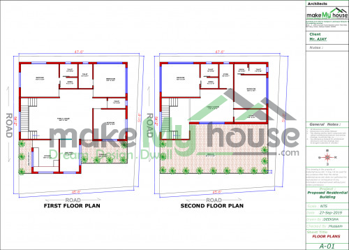 modern house plan elevation