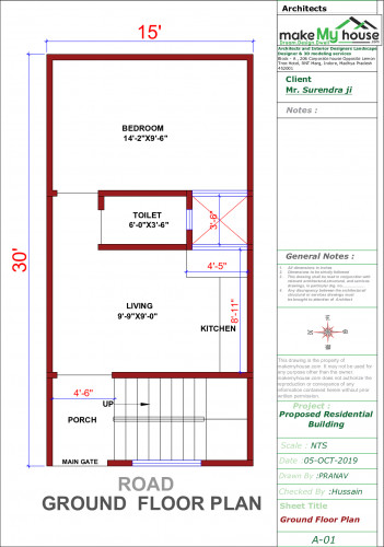 15ft x 30ft House plan