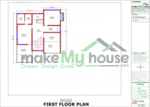 House Plan for 92x76 Plot