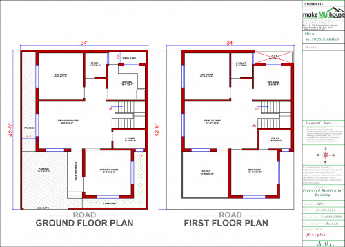 34x42 House Plan