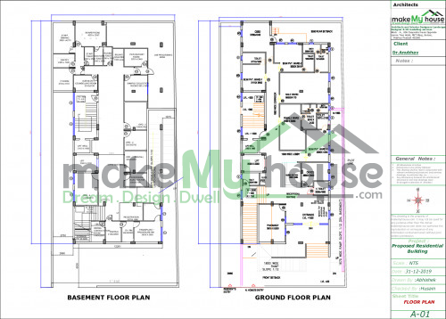 2 Bedroom 3 Storey House Plan 55x120