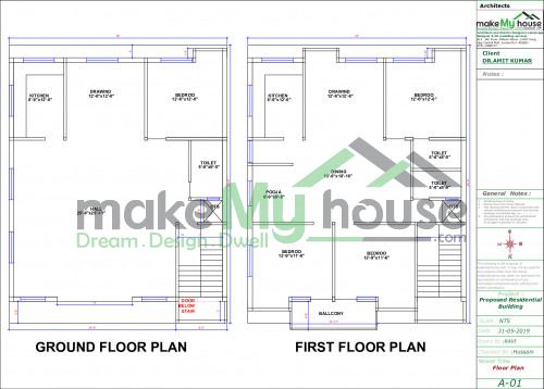 35x44 House Plan