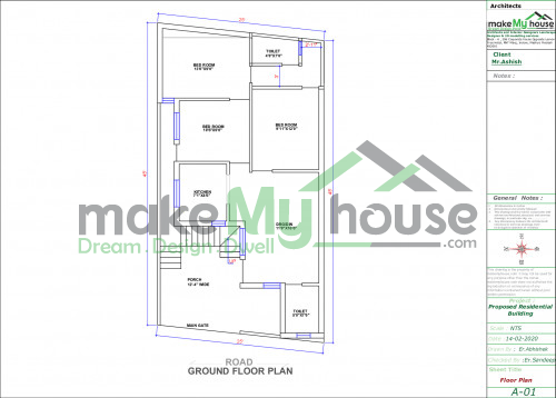 25x45 Floor Plan