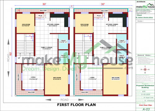 House Plan for 60x50 Plot