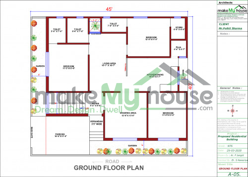 2 Storey 4 BHK House Design