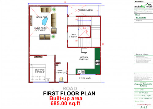 28x30 Modern House Plan