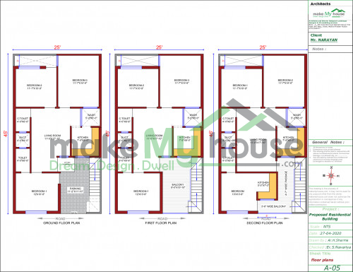 25x45 Floor Plan