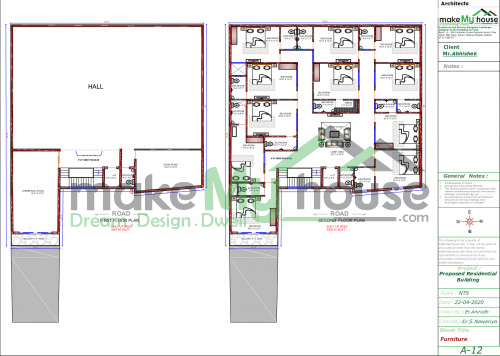 2 BHK House Plan with Balcony