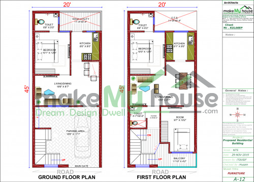 20x45 Floor Plan