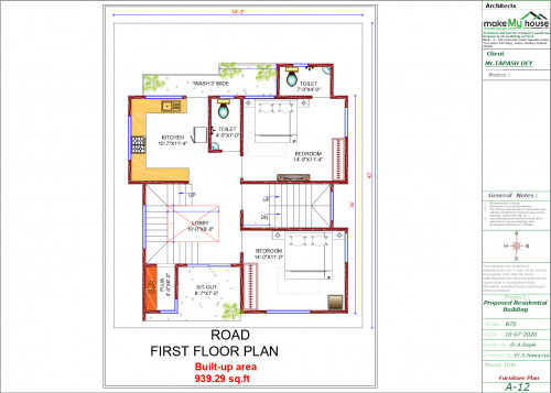 34x42 House Plan