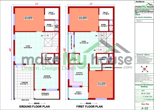 24ft x 48ft Exterior Elevation Design