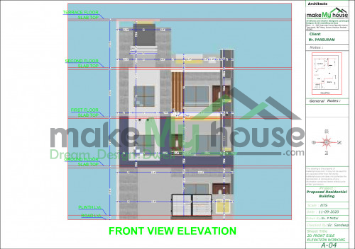 residential house front view