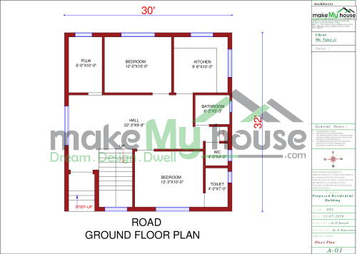 30x32 Home Plan 960 Sqft Home Design 1 Story Floor Plan