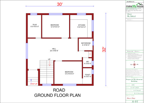 30x32 House Plan Architecture Design Naksha Images 3d Floor Plan Images Make My House Completed Project