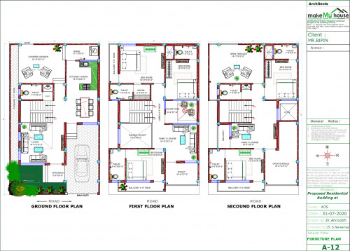 triplex exterior front view