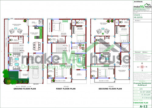 triplex exterior front view