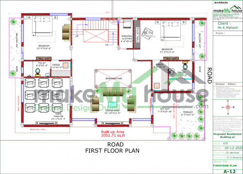 triplex 2d side elevation