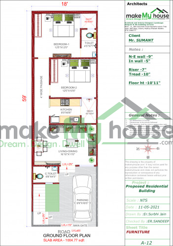 18x59 House With Shop Plan 1062 Sqft House With Shop Design 3 Story Floor Plan
