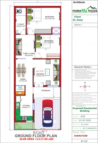 21x55 Floor Plan Architecture Design Naksha Images 3d Floor Plan Images Make My House Completed Project