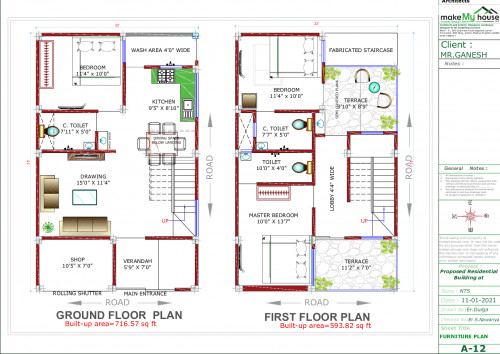 duplex residential cum commercial elevation design