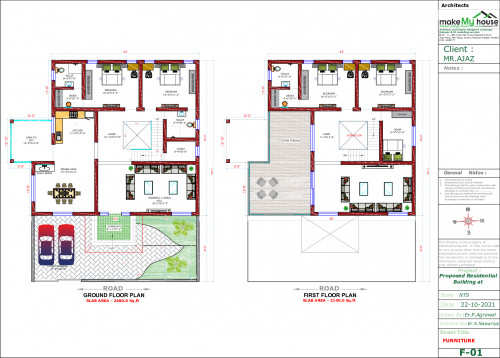 Nakshewala on X: 50x70 North Facing Double Storey House Modern