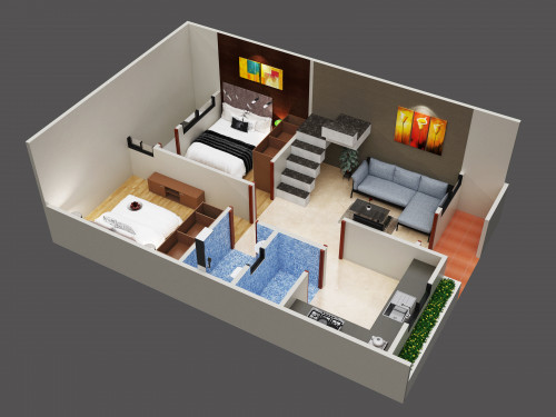 Residential 3-D Floor Plan