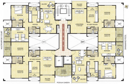 Residential Flats Floor Plan