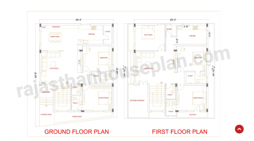 Double Storey House floor Plan  