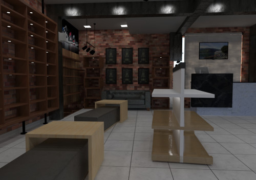 Setting area interior for showroom 