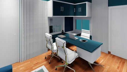 office cabin interior colour theme