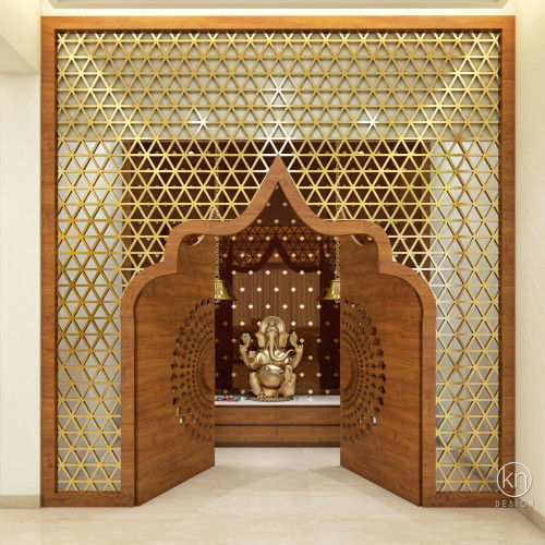 Traditional mandir interior design