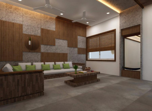 Wooden Interior for Living Room 